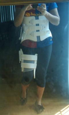 me in my lame brace.